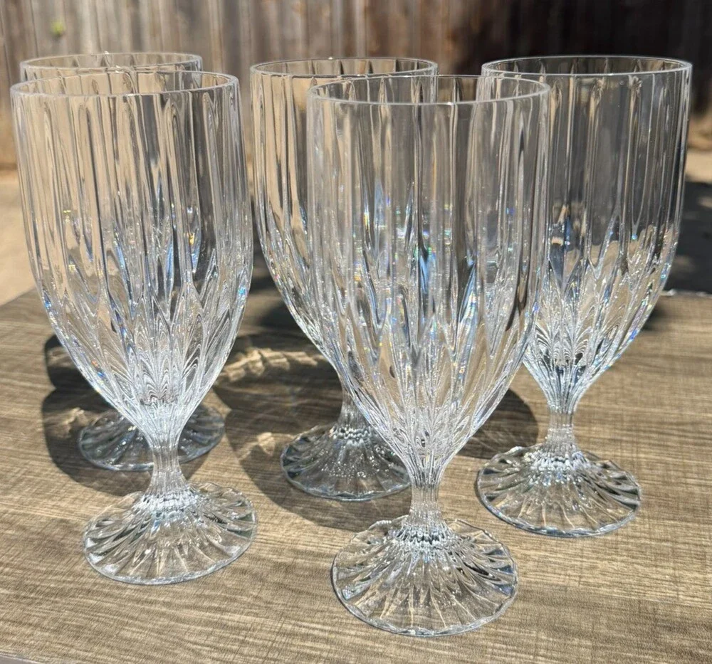 Mikasa Park Lane Crystal Iced Tea Goblets Glasses 7.25